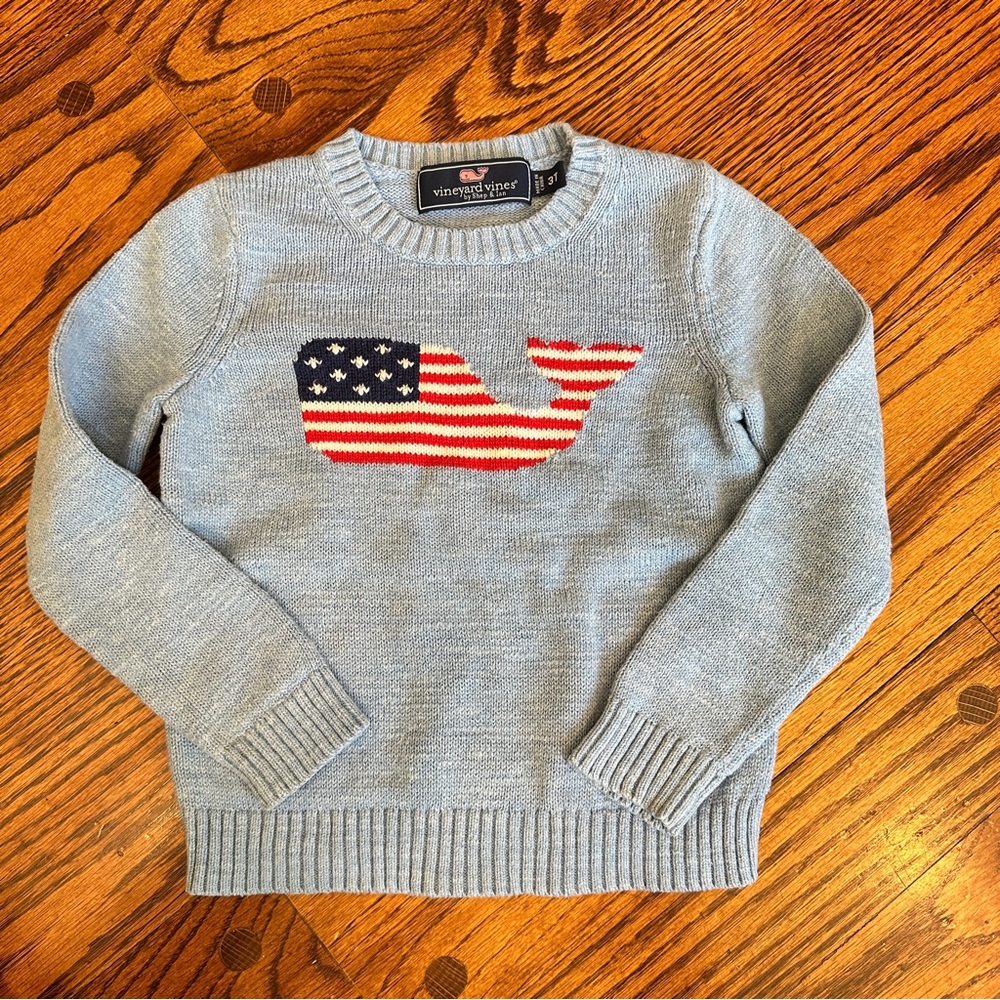 Vineyard Vines Sweater Flag Whale Size 3T NWOT